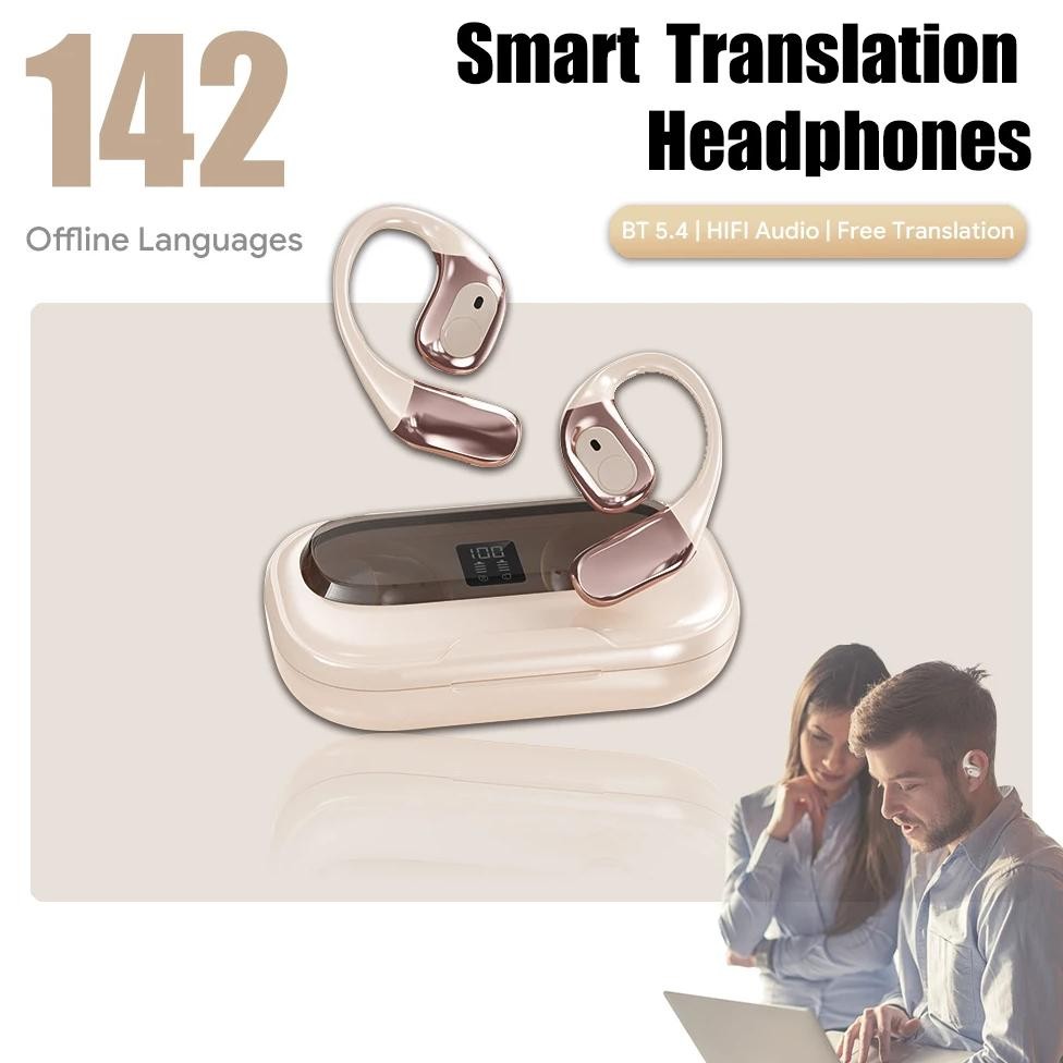 

T23 Real-time Earphone Translator BT 5.4 Wireless Support 142 Online Languages 7 Offline Language Translator