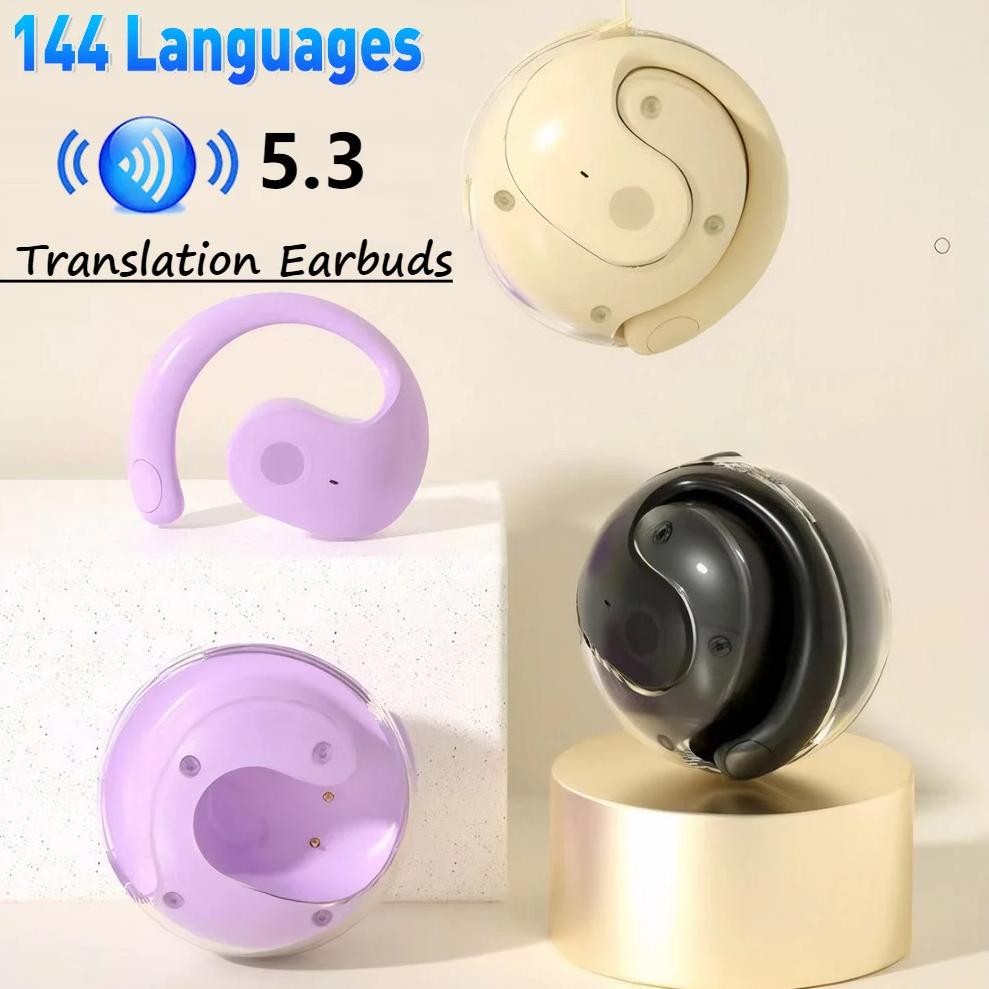 

AI Translation Earbuds Wireless BT 144 Languages Translator Device Smart Voice Real-Time Translator AI App Translating Headphone