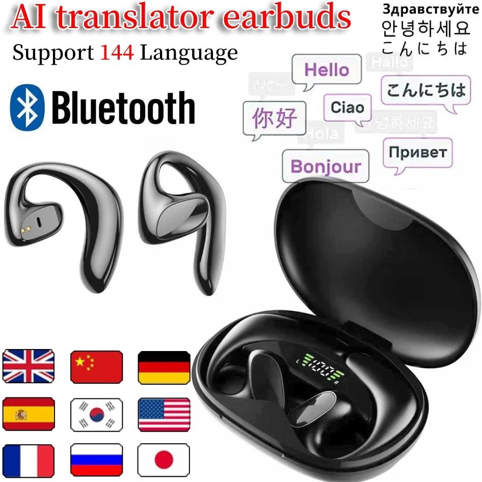

AI Translator Earbuds 144 Language Real Time AI Smart Voice Two-Way Translation Touch Control Translation Earphones for Travel