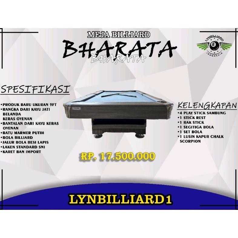 MEJA BILLIARD BHARATA 9FEET