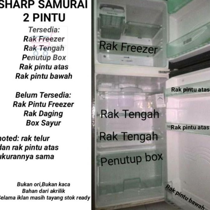 BEBAS ONGKIR - Rak kulkas Sharp samurai 2 pintu