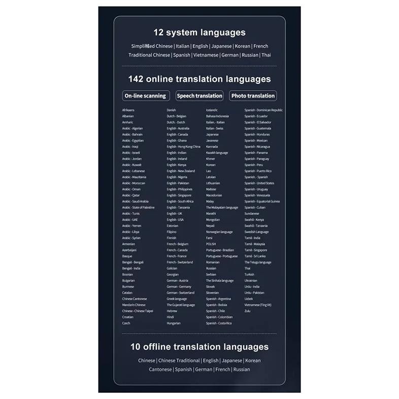 

S65pro Smart Voice Translator 142 Languages WIFI Scan Translation Pen Scanning Translation Pen Business Travel Abroad-AU41