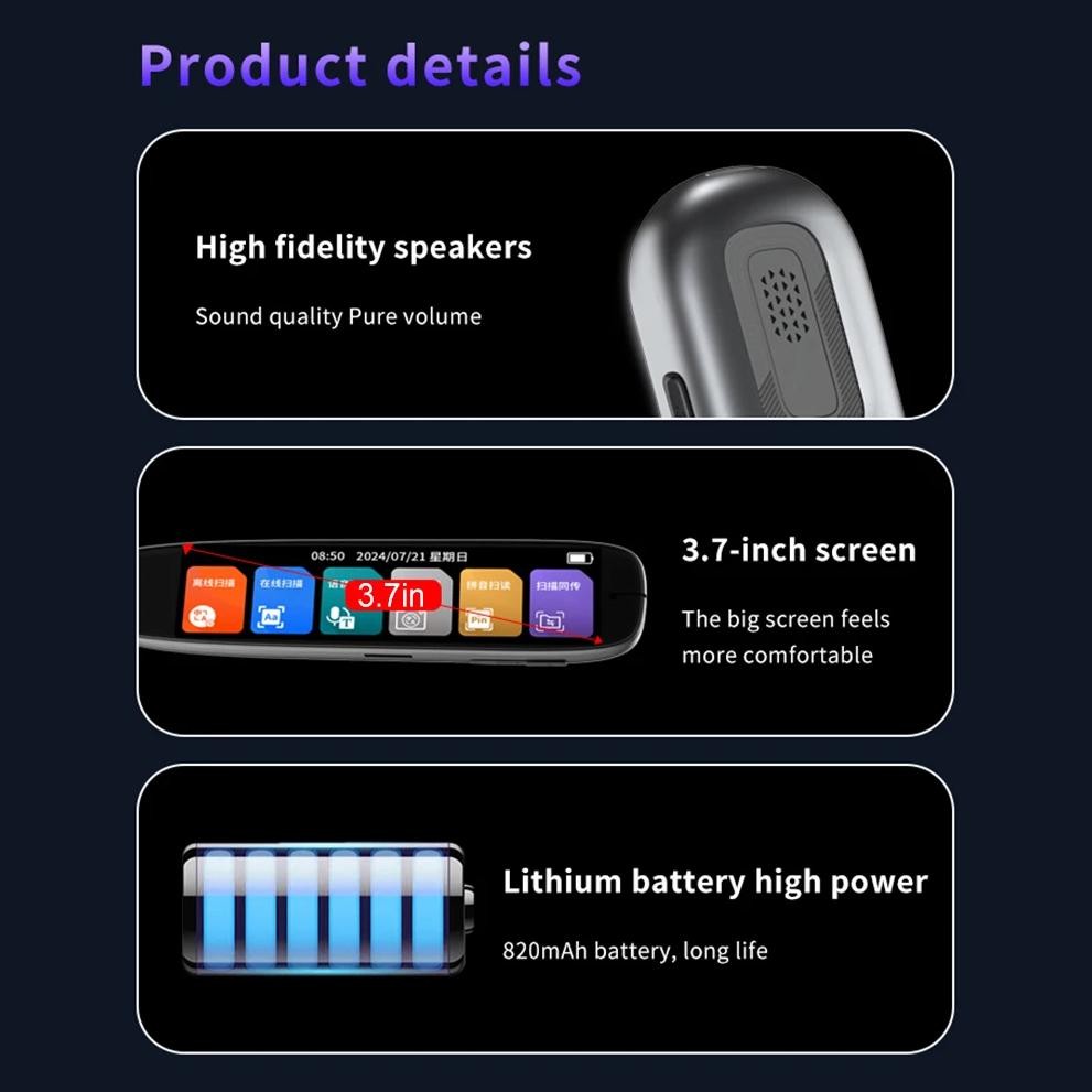 

Translation Pen 142 Languages Smart Scanner Translator Pen Intelligent Scanning Point Reading Translator Pen for Teacher Student