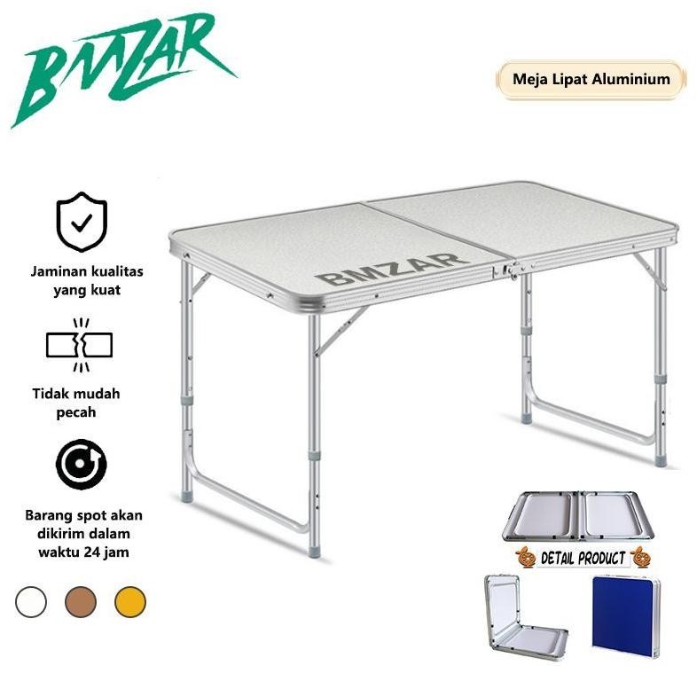 Meja Lipat 120x60cm Meja Lipat Portabel Aluminium Meja Camping Meja Lipat Outdoor