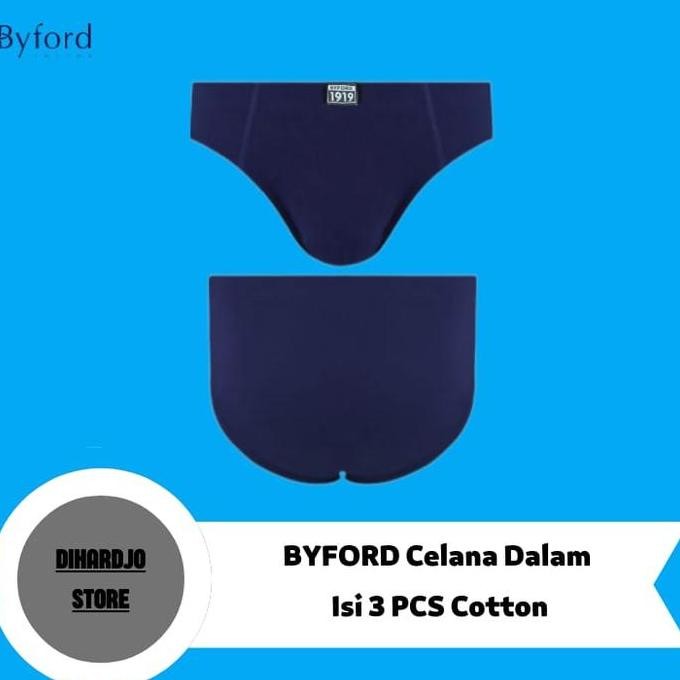 Byford Celana Dalam Pria Segitiga Brief Isi 3 Pcs Bahan Katun Terbaru