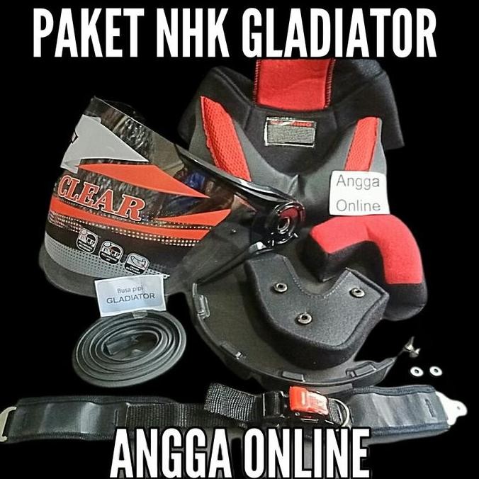 Paket NHK Gladiator, Busa helm + kaca helm + tali helm + lis karet
