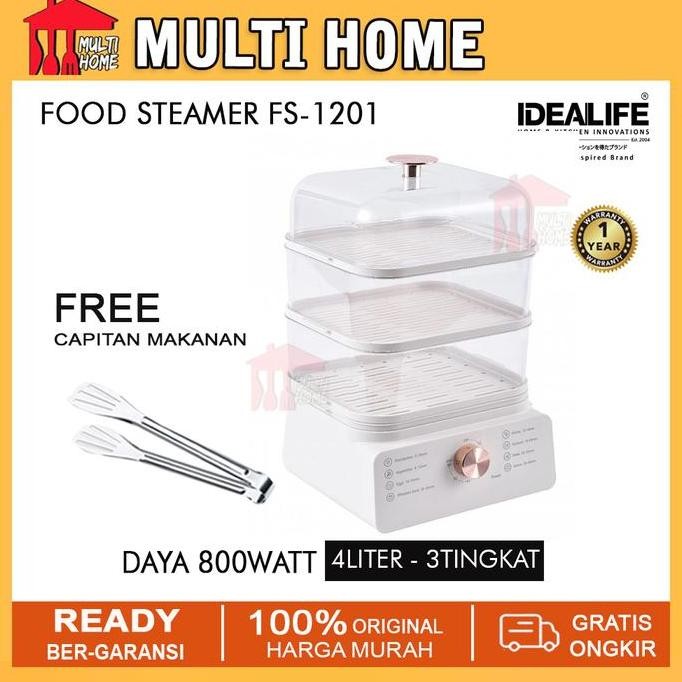 Tersedia Idealife Food Steamer Idealife / Pengkukus Makanan FS-1201 (3 Layer)