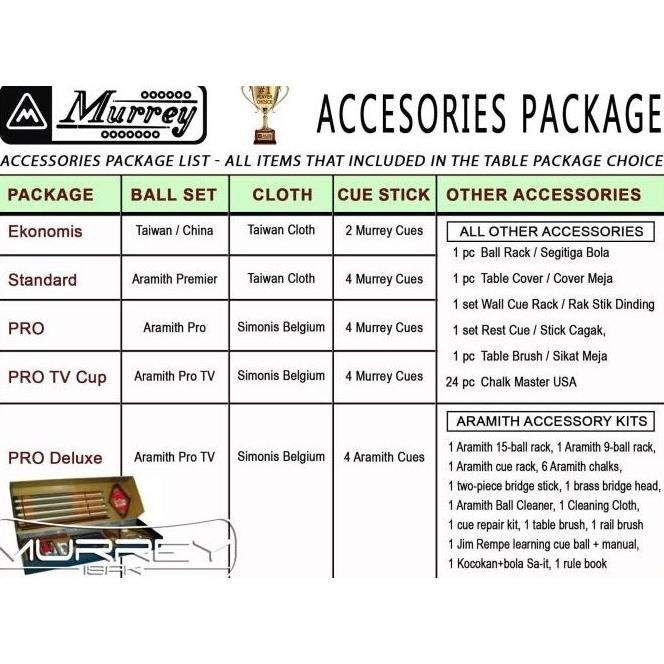 Murah Murrey Royal Crown STD 9 ft Pool Table - Meja Billiard Biliar 9 feet Non COD