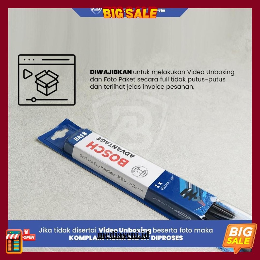 Wiper Blade Bosch Advantage / Besi / Kipas Kaca Depan Mobil All New Avanza (2012 - 2014)/ Xenia / Fr