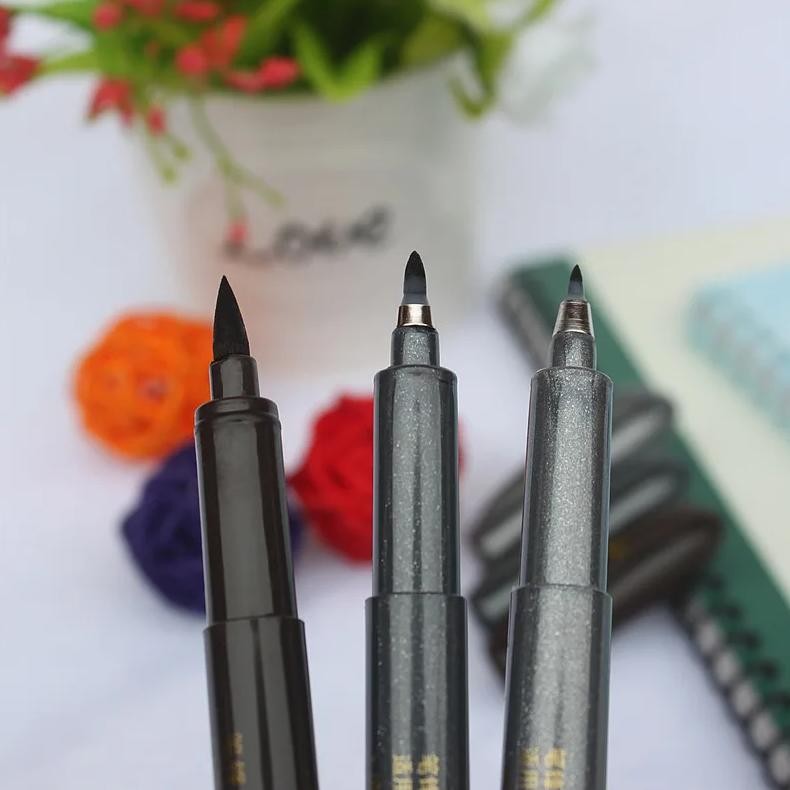 

3 Types Calligraphy Brush Pen To Choose Soft Brush Felt Tips Pens Signature Manga Drawing Sketch Liner Finelier School Supplies