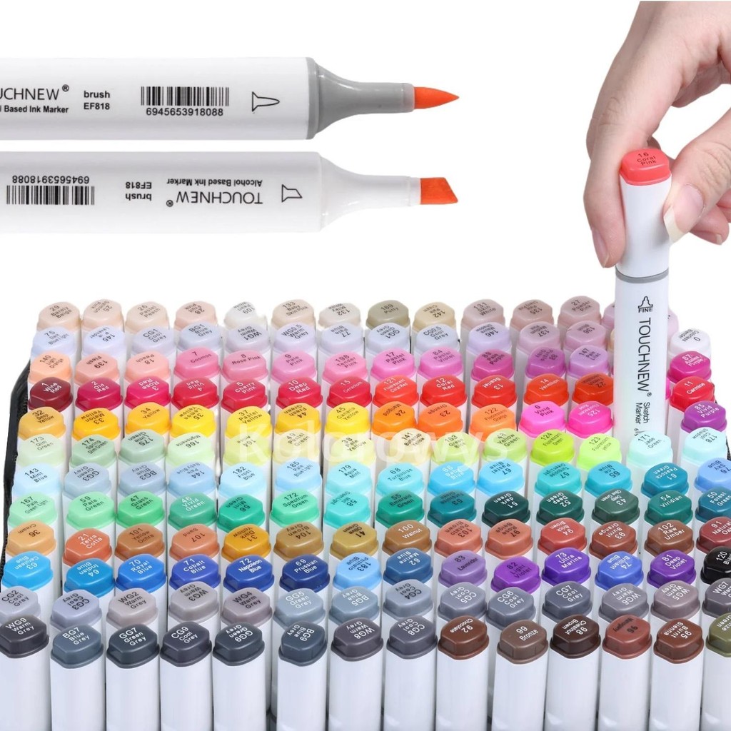 

Touchnew Alcohol Markers Soft Brush,Dual Tip Fine&Chisel / Brush&Chisel Art Markers Set For Adult Artists Drawing Coloring