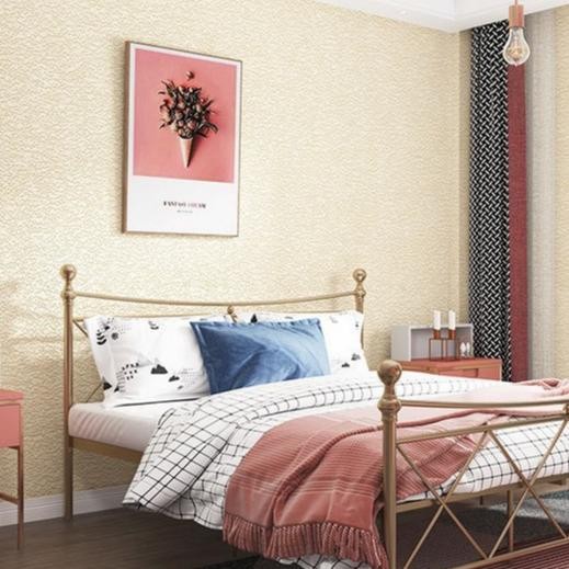 PAUS BIRU - WALLPAPER DINDING LINEN ROLL WALLPAPER FOAM DEKORASI KAMAR WALLPAPER CORAL A12