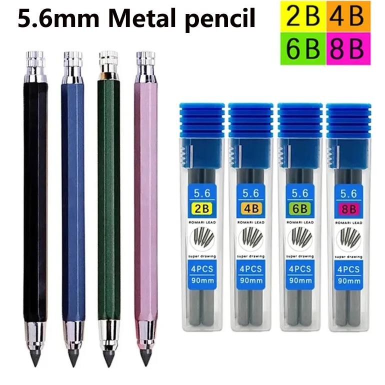 

5.6Mm Metal Mechanical Pencil 2B 4B 6B 8B Lead Art Painting Drawing Tool Art School Sketch Comics Design Automatic Pencil