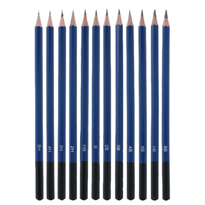 

12Pcs Professional Wooden Sketch Drawing Pencil 5H 4H 3H 2H Hb B 2B 3B 4B 5B 6B 8B Wood Painting Pencils Stationery Supply
