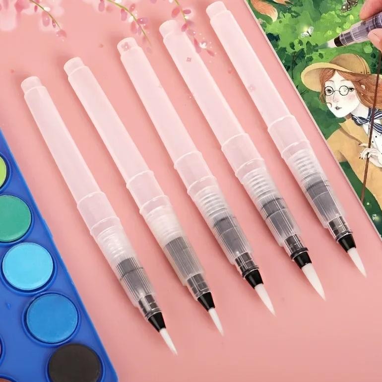

1/3Pcs Watercolor Soft Brush Pen Refillable Water Pen Painting Drawing Brushes Calligraphy Art Supplies