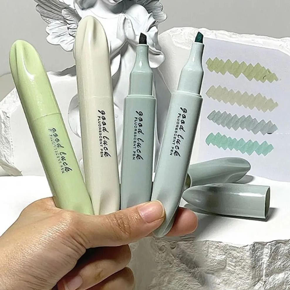 

4Pcs/Set Morandi Double Head Highlighters Reading Drawing Key Points Markers Colorful Fluorescent Pen Graffiti Tools