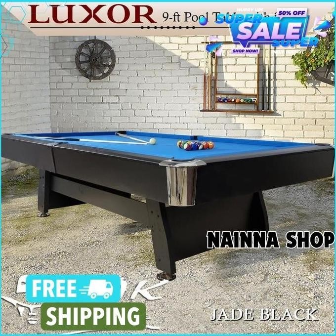 LUXOR BLACK 9 FT POOL TABLE | BATU SLATE MEJA BILLIARD BILIAR 9FT HITAM PALING MURAH