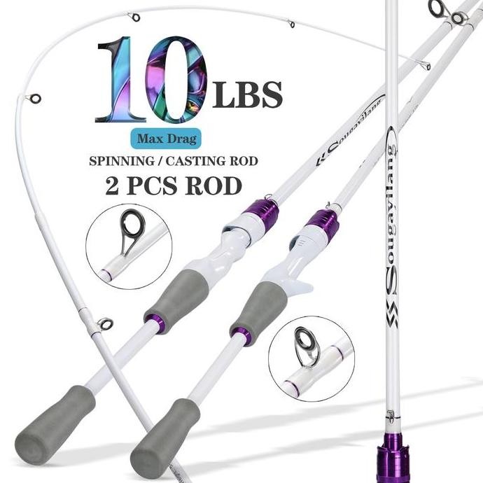 

Terlaris Sougayilang Joran Pancing 1.8M Karbon Tinggi Joran Putar/Casting Joran Pancing Kuat 100% Serat Karbon 2 Bagian Panduan Baja Tahan Karat Alat Pancing