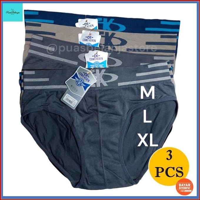 3Pcs Cd Ck Celana Dalam Pria Cowok Keren Cd Pria Bahan Rajut Promo