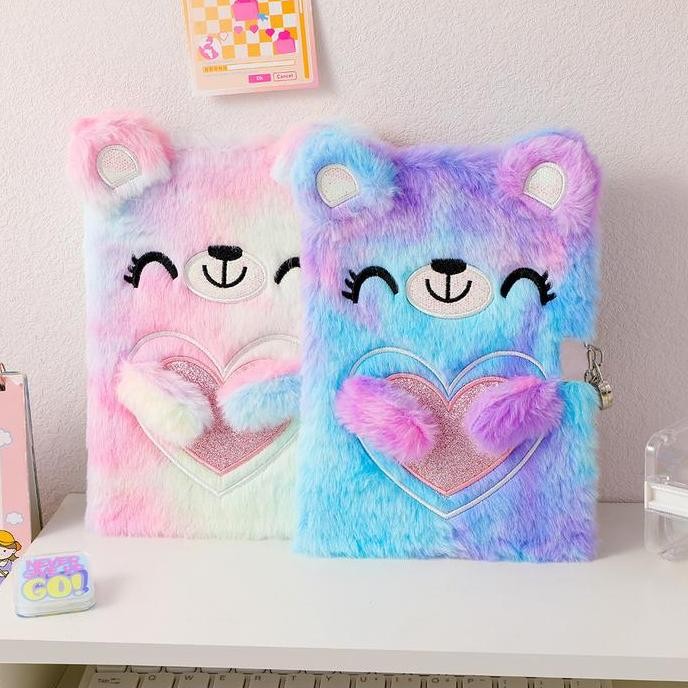 

Buku Diary Gembok Bear Love Notebook Karakter Buku Tulis Harian Diary Bulu Original Kertas Paper Stationery Paper Stationery