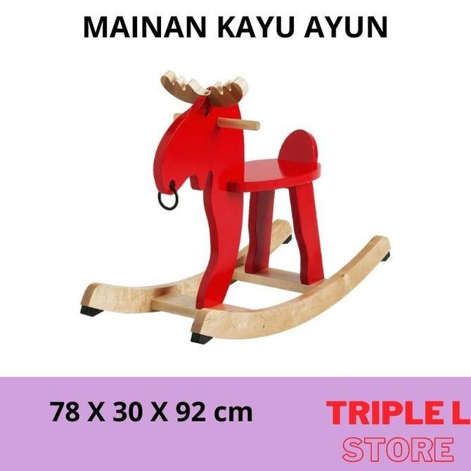 Mainan Anak Kuda Goyang Kayu Kuda Ayun Kayu Kualitas Original