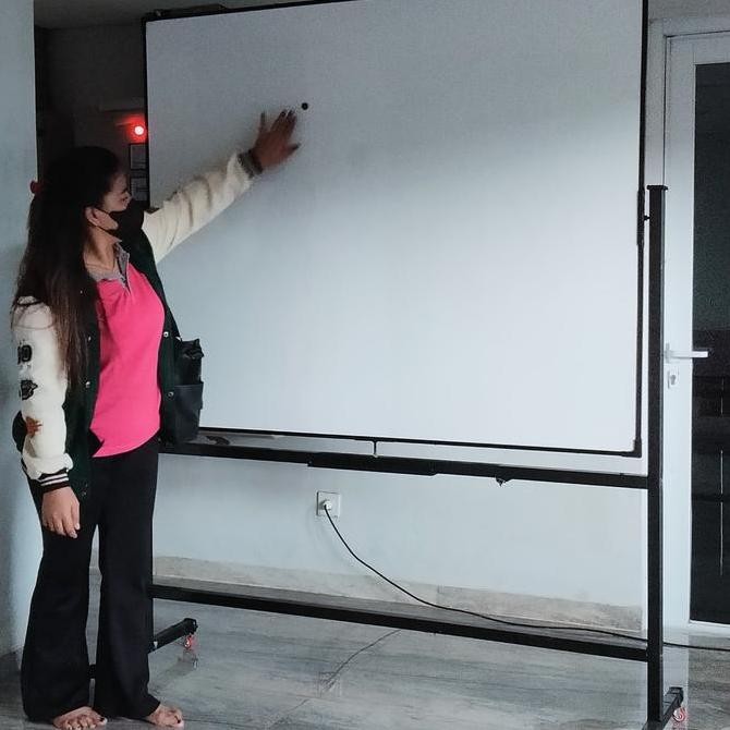 

White board Magnetik Standing 120 150 Cm - Double Face Kualitas Original