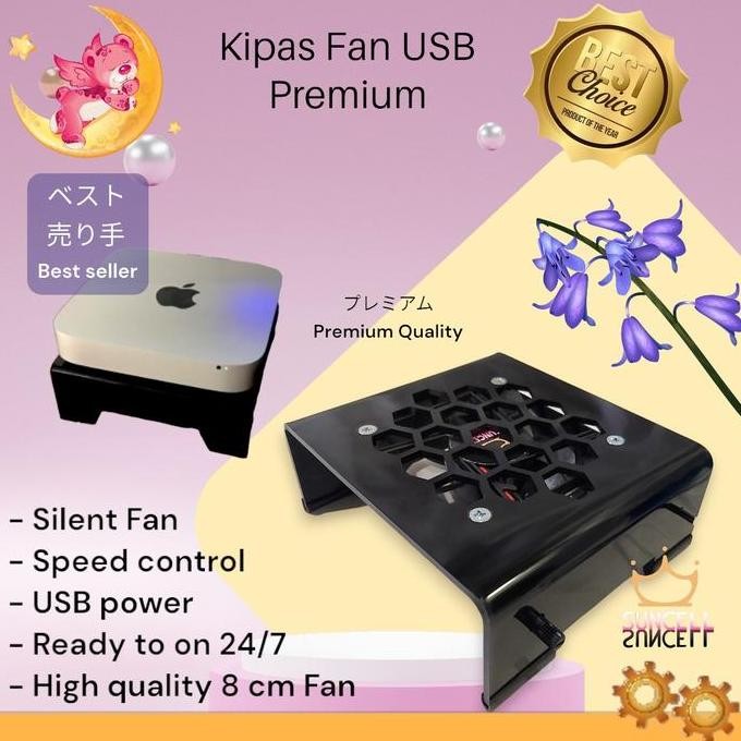 Pendingin Android TV box, modem wifi, wifi router Premium Black Mika