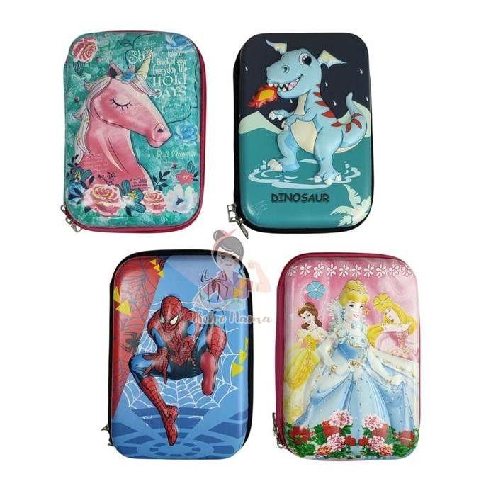 

les Kotak Tempat Pensil EVA BESAR Model 3D & SEQUIN Anak Sekolah