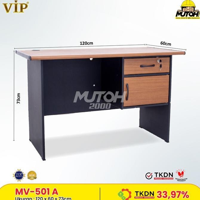 

MEJA KANTOR 1/2 BIRO 2 LACI VIP MV-501 A TKDN Kualitas Original