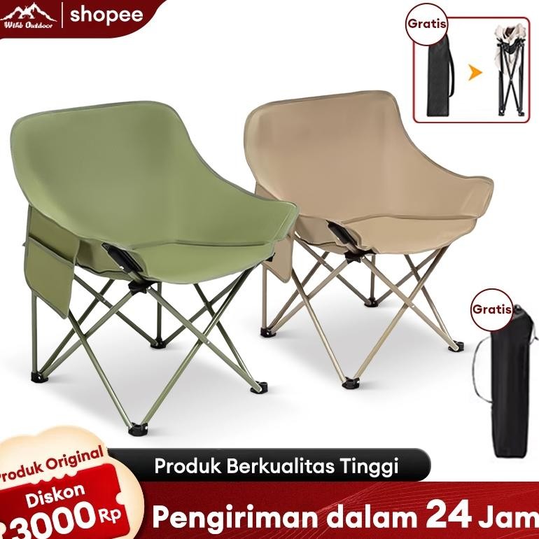Kursi Lipat Outdoor/Kursi Malas/Kursi Pantai Lipat Portable/Beban 300kg Kursi Santai Kain Oxford