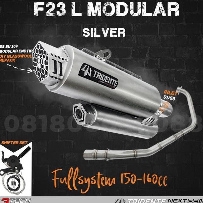 Knalpot 3 Suara 3tech Tridente F23 Modular NextGen MOTOR MATIC 150cc-160cc Original dan Bergaransi R