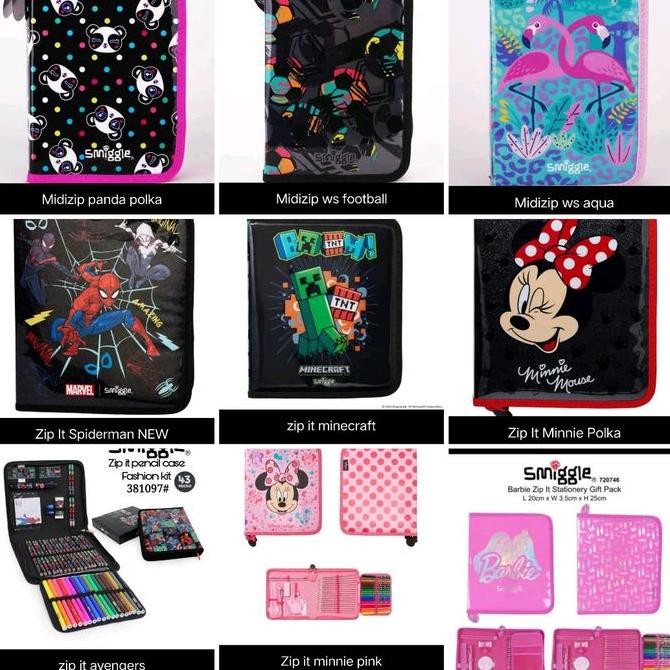 

smiggle zip it pencil case Stationery/alat tulis set/pencil case Kualitas Original