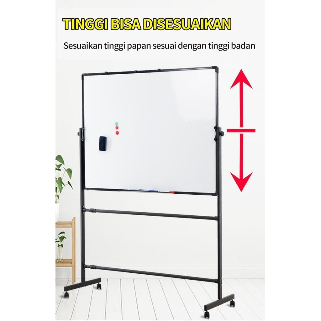 

Papan magnetik Papan Tulis Berdiri Dua Sisi 90 x 120cm Kualitas Original