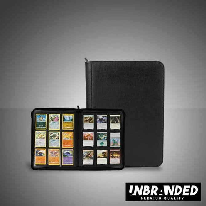 

UNBRANDED High Quality Leather Album Binder 360 3x3 Zipper Lock Black Kualitas Original
