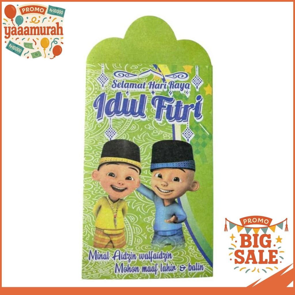

1 PACK 20PCS AMPLOP LEBARAN KARAKTER KUROMI LABUBU UPIN IPIN DLL