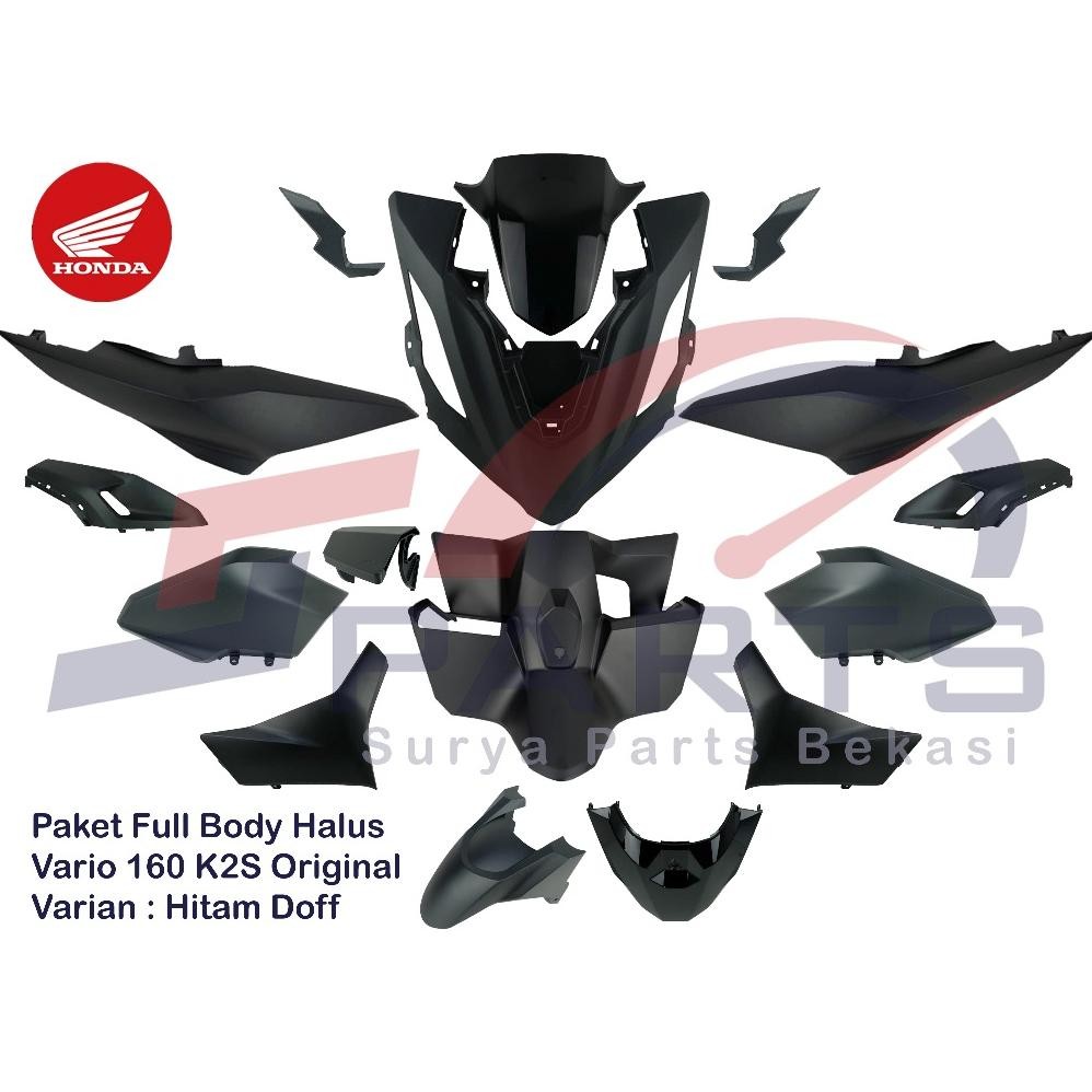 Full Set Bodi Body Vario 160 Original Paketan Body Halus Vario 160 K2S Original Hitam Doff