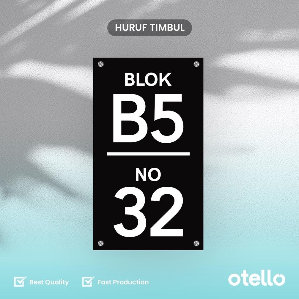 NEW Nomor Rumah Akrilik Otello NRM 21 Papan Nomer Alamat Rumah No Acrylic Minimalist Modern Unik Kus