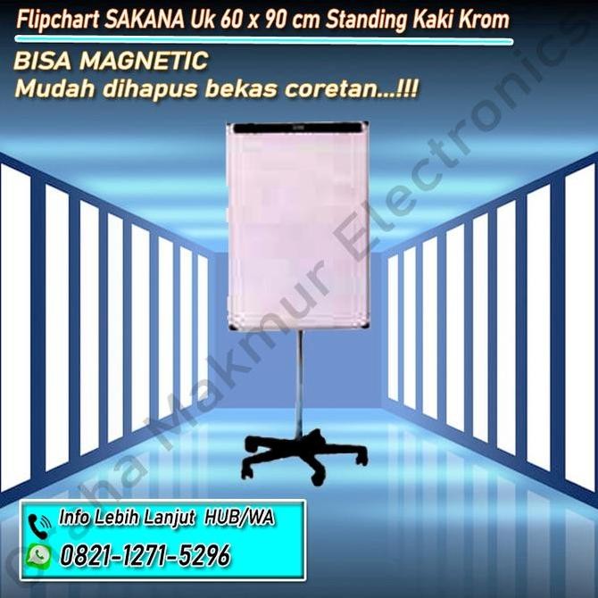 

Flipchart Sakana kaki krom 5 Roda 60x90 Kualitas Original