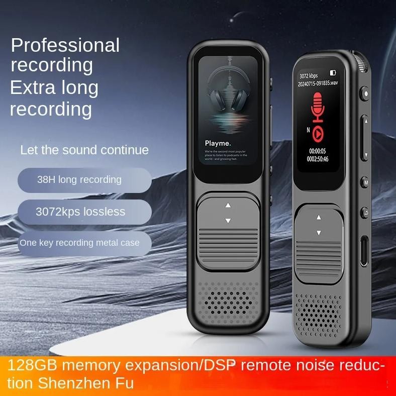 

100Language AI Voice Recorder with APP Transcription Voice Activated Translator Audio Dictaphone Magnetic Noise Reduction Player