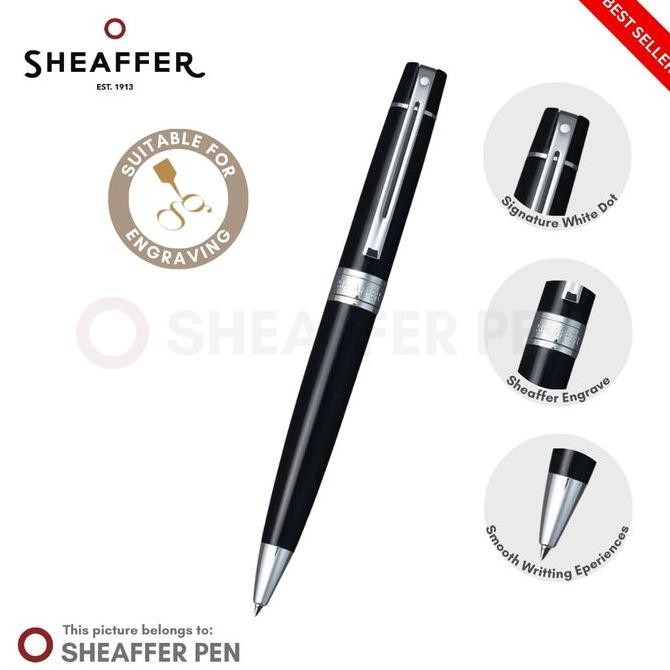 

Sheaffer SGC 300 Glossy Black featuring Chrome Plate Trim Ballpoint Kualitas Original