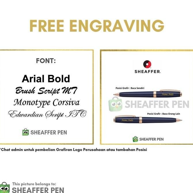 

Sheaffer SGC 300 Chrome Gold Plate Rollerball Kualitas Original