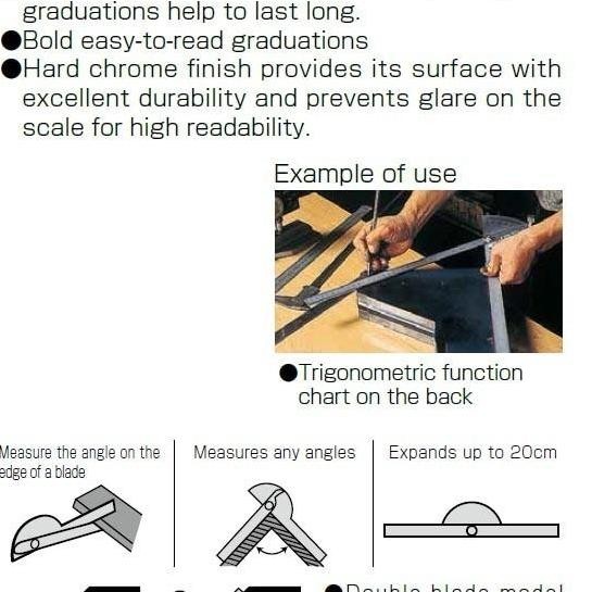 

Penggaris Busur 62490 SHINWA Protractor Double Blade Kualitas Original