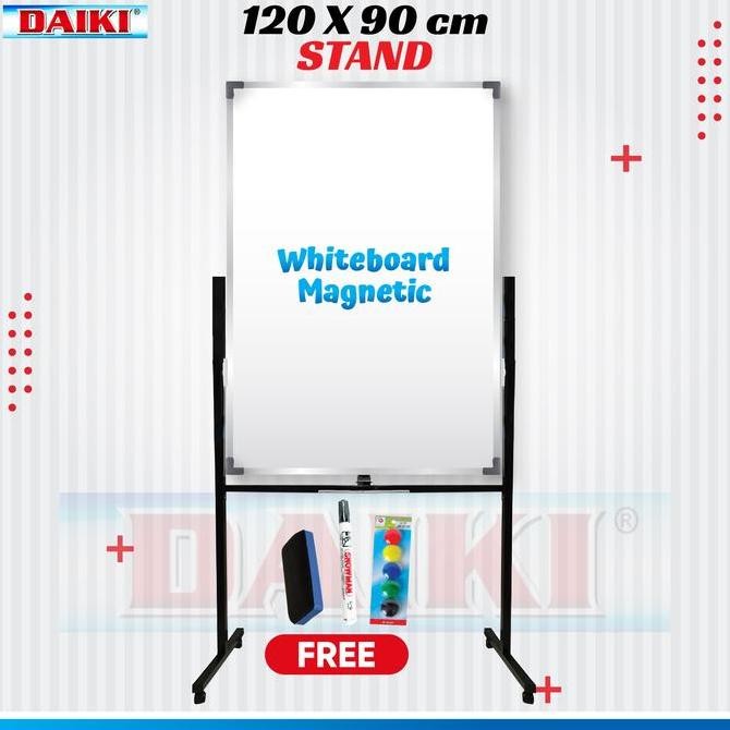 

Whiteboard DAIKI vertikal single face stand uk 120x90 Cm Kualitas Original