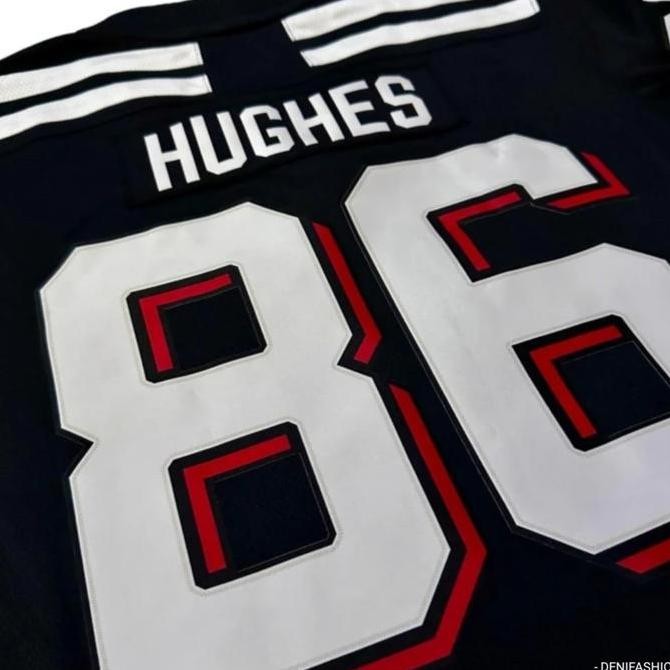 BAJU NHL CEWEK ORIGINAL JERSEY HOCKEY DEVILS ALTERNATE HUGHES ORI Kualitas Original