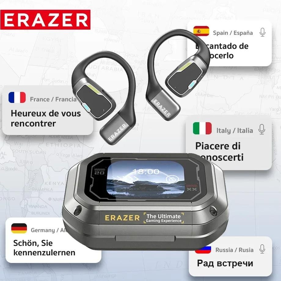 

[135 Translator Earphone] Erazer XP6 Bluetooth Earphones Headset DIY Equalizer APP AI Wireless Headphones Travel Touch Screen