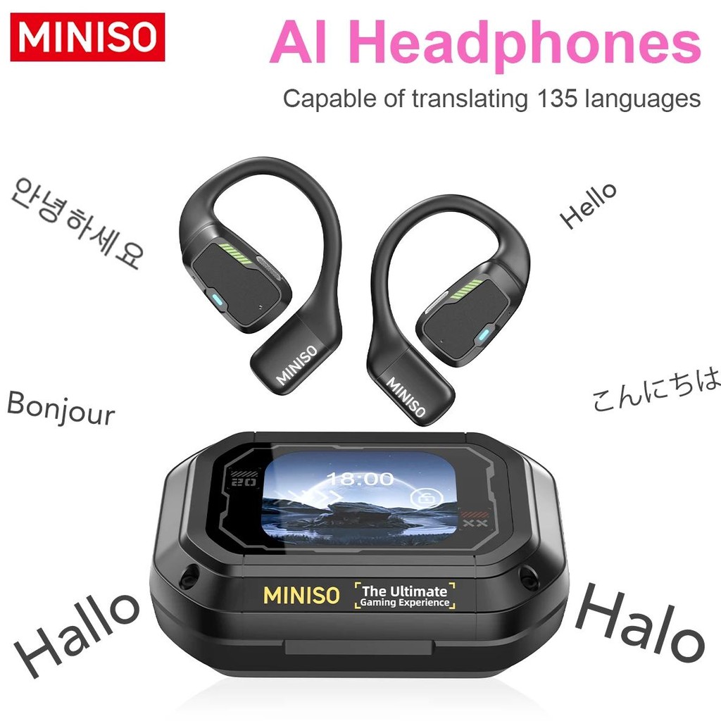 

Translator Earphone MINISO M98 AI Wireless Headphones Office Chat Headset ASMR Headset DIY APP AI Wireless Headphones with Mi