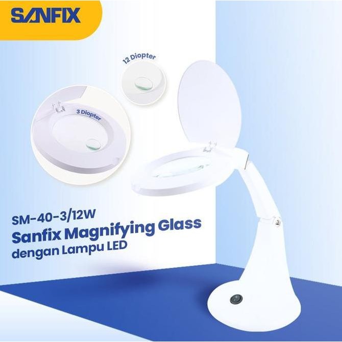 

Kaca Pembesar Magnifying Lamp Lampu Service SANFIX SM-40-3/12 Kualitas Original