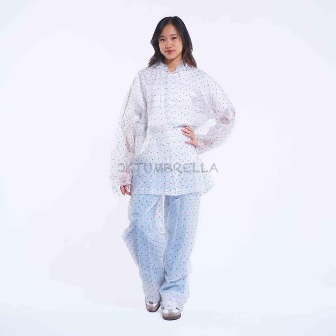 Jas hujan wanita / setelan jas hujan / Jas Hujan Transparan / Jktumbrella - GRC - MJ827