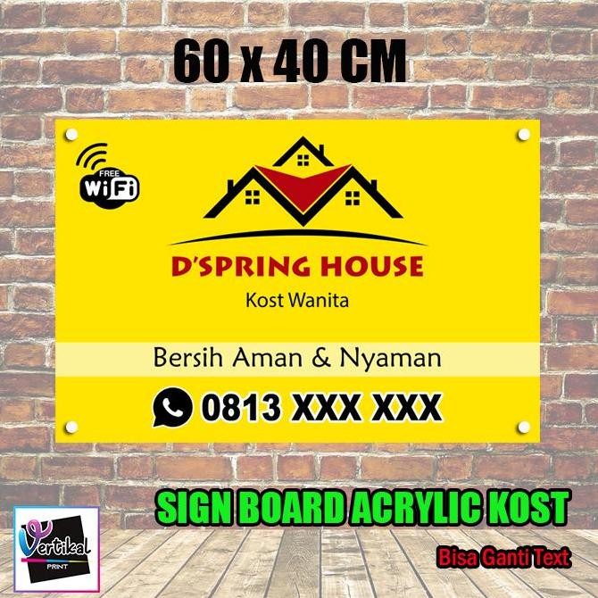 

Sign Board Stiker Akrilik 3mm Terima Kost 60x40cm dengan Pen/Baut Iklan Kualitas Original