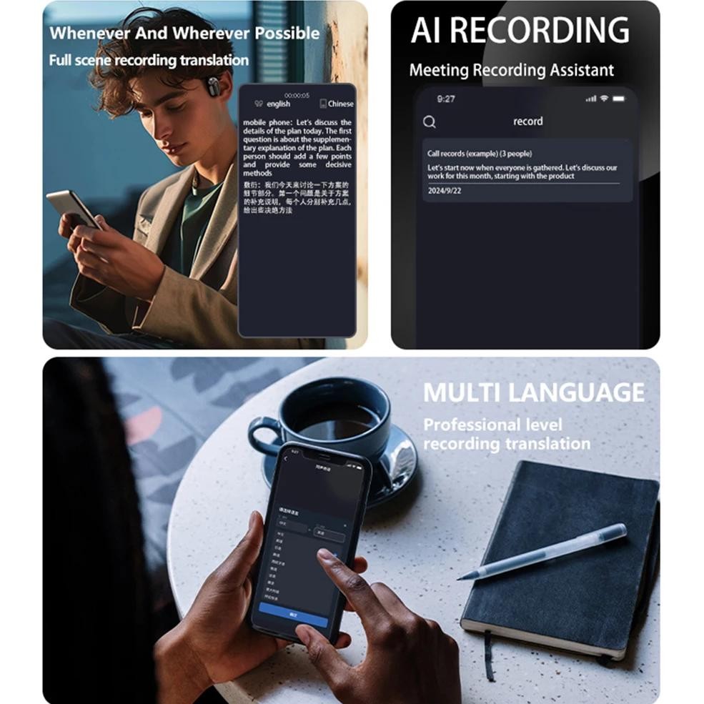 

Translator Earbuds 144-Language AI Real-time Two-Way Earbuds Bluetooth-Compatible 5.4 Translator Device for Android and iOS